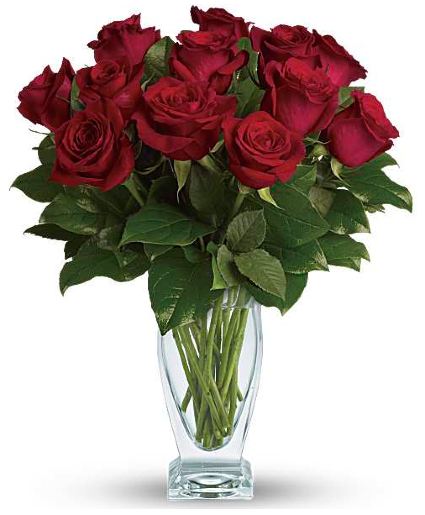 Always & Forever– One Dozen Red Roses Floral Arrangement