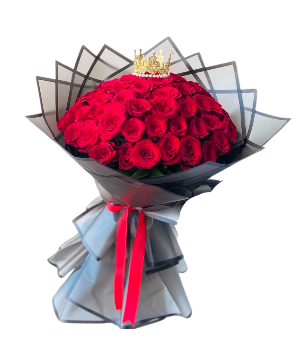 All My Love   Red Roses wrapped Bouquet 