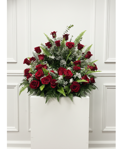 All red earn arrangement 