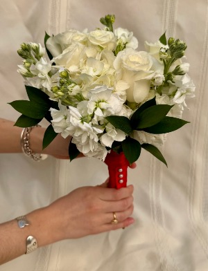All White Bouquet Hand Held