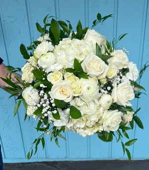 All White Bridal Bouquet 