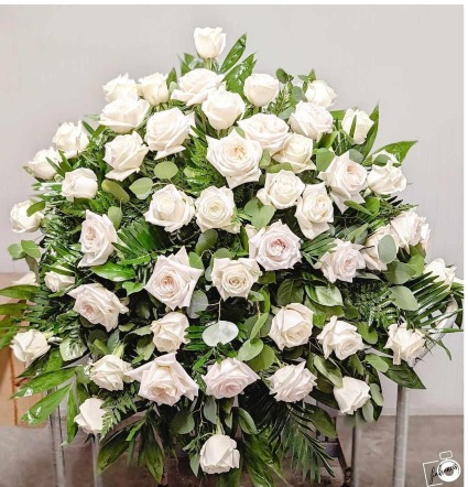 All White Casket Cover 