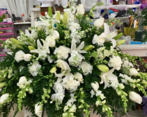 All White  Casket Spray