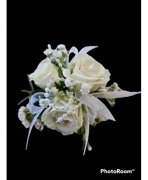All White Corsage