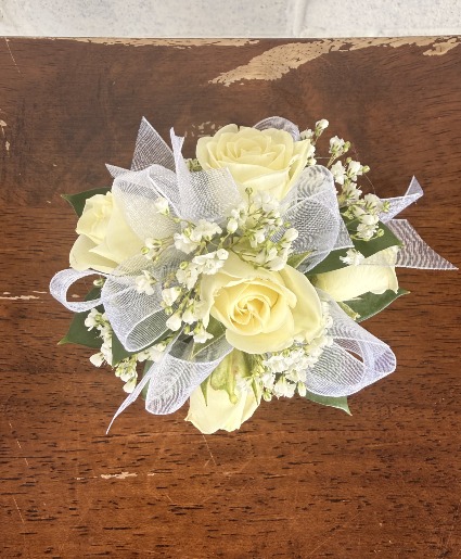 Blooming White Corsage  prom 
