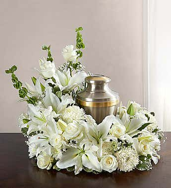 All White Cremation Wreath  