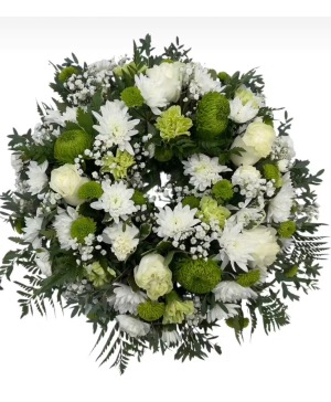 Serene White & Green Wreath Wreath 