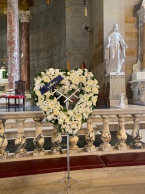 ALL WHITE OPEN HEART WREATH WITH  