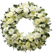 All White Standing Wreath 