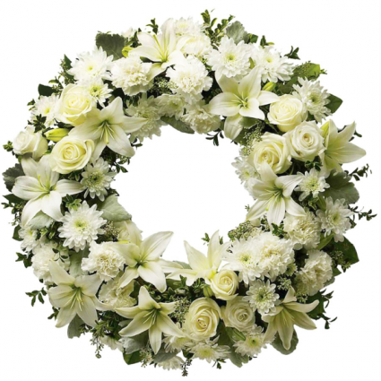 All White Standing Wreath 