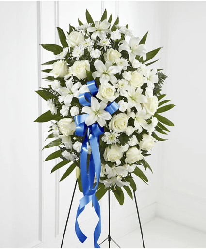 All White Standing Spray Sympathy