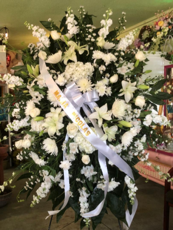 All white Sympathy Standing Spray