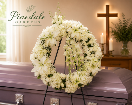 All White Sympathy Wreath 