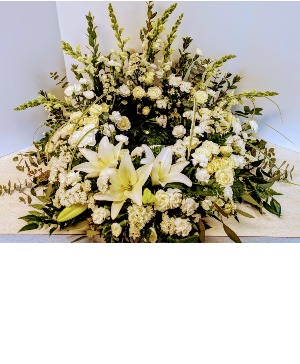 All White Urn Arragement  NFS-S104 Urn Sympathy