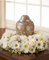 All White Urn Wreath 