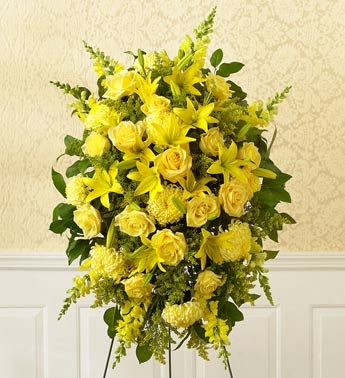 all-yellow sympathy standing spray 