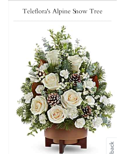 Alpine Snow tree Christmas white arrangement