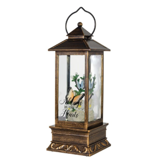 Always In Our Hearts Lighted Glitter Lantern  Gifts
