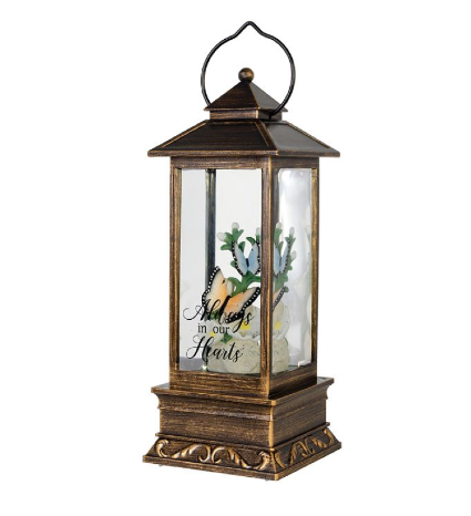 Always In Our Hearts Lighted Glitter Lantern  Gifts