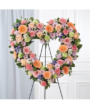 Always Remember Pastel Floral Heart Tribute 