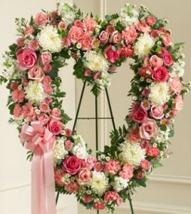  Always Remember Pink Floral Heart Tribute 