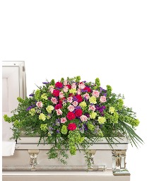 Always Remembered Casket Spray Flower Arrangement