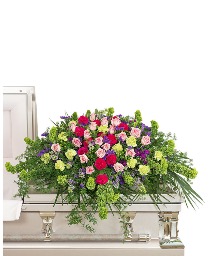 Always Remembered Casket Spray Funeral Arrangement