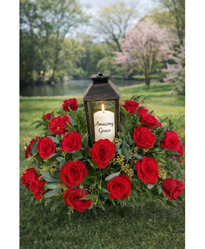 Amazing Grace Lantern with Roses 