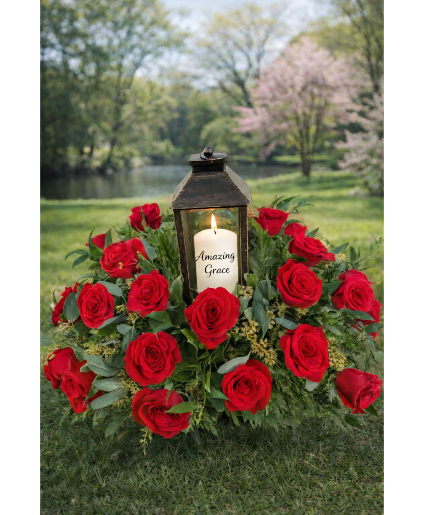 Amazing Grace Lantern with Roses 