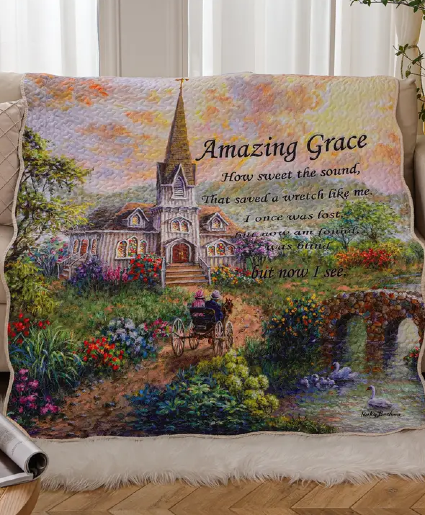 AMAZING GRACE QUILTED THROW  