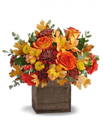 Amazingly Autumn  Wood cube Arrangement