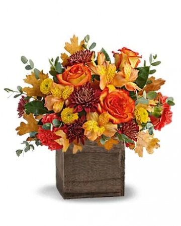 Amazingly Autumn  Wood cube Arrangement
