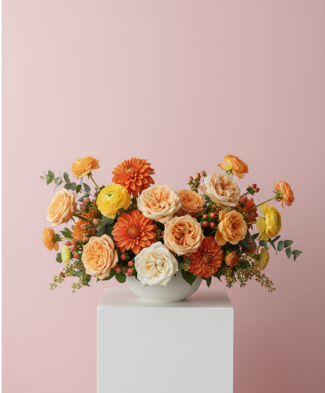 Amber Bloom Bowl Floral Arrangement in Mckinney, TX | Franklin's Flowers