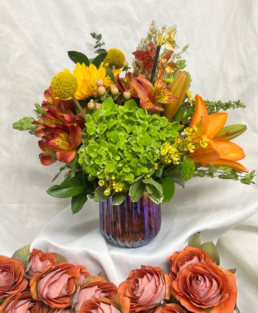 Amber Delight Fall Arrangement in Cabot, AR | Petals and Plants Florist, Inc