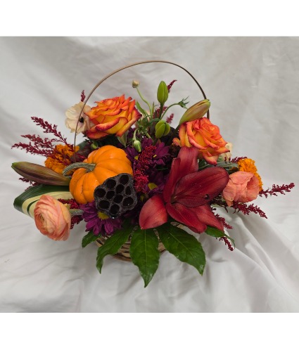 Amber Dream Fresh basket arrangement