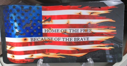 American Flag License Plate 