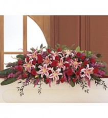 Amethyst And Ruby Casket Spray