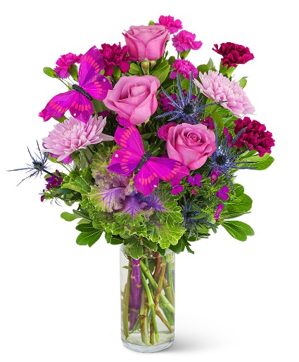 Amethyst Butterfly Flower Arrangement