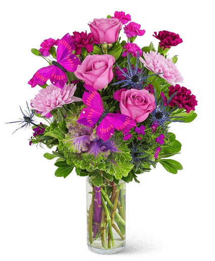 Amethyst Butterfly Flower Arrangement