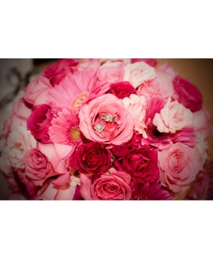 Among the Roses  Round Bridal Bouquet