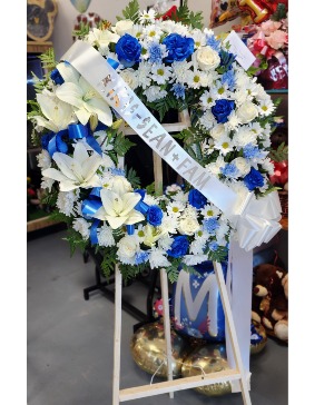 Angel in the Sky Mixed Floral Wreath 