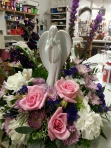 Angel of Light Pink Rose Sympathy container 