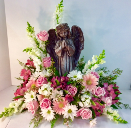 Angel Statue Sympathy Arrangement 
