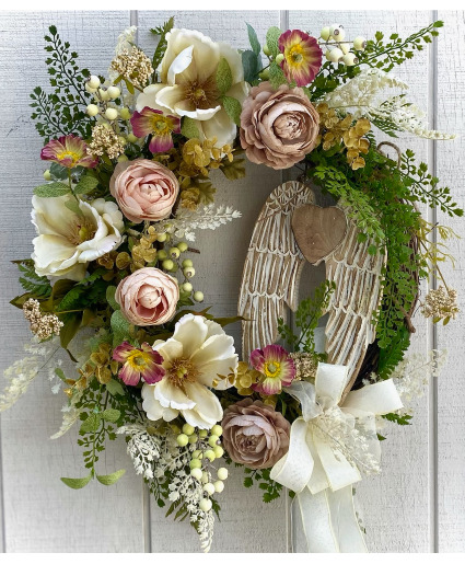 Angel Wing Grapevine Wreath Powell Florist Exclusive