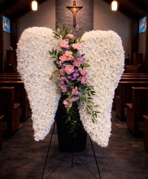 Angel Wings Tritbute Floral Arrangement