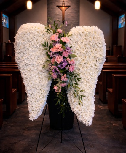 Angel Wings Tritbute Floral Arrangement