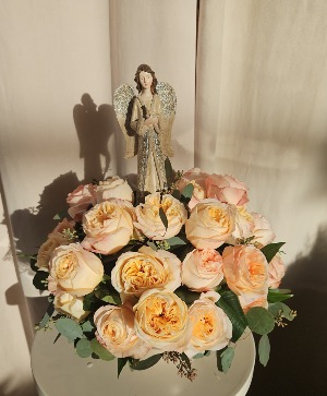 Angelic Ascension  Rose Arrangement with Angel