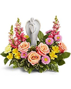 Angelic Bloom Bouquet Sympathy(Porcelain Angel)