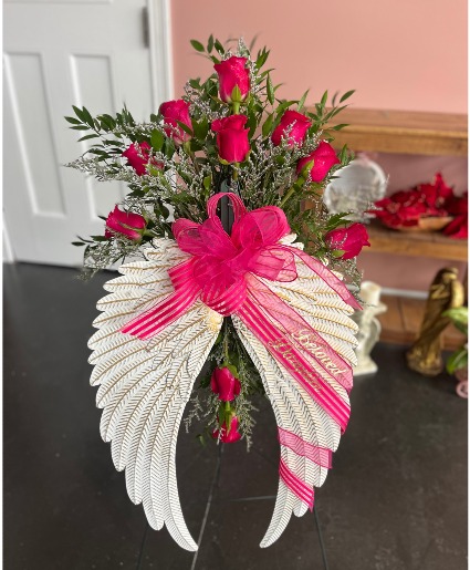 Angelic Wings Standing Spray with Easel