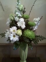 Antiqued green vase 